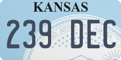 KS license plate 239DEC