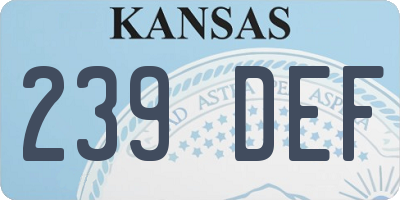 KS license plate 239DEF
