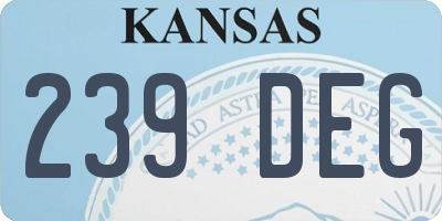 KS license plate 239DEG