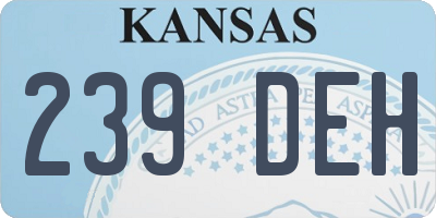KS license plate 239DEH