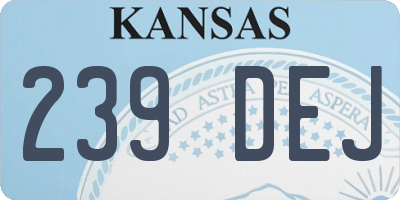 KS license plate 239DEJ
