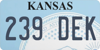 KS license plate 239DEK