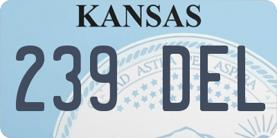 KS license plate 239DEL