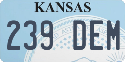 KS license plate 239DEM