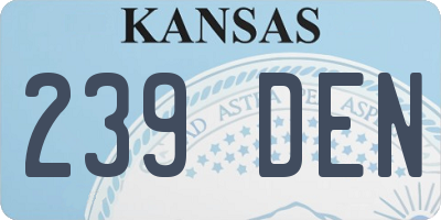 KS license plate 239DEN