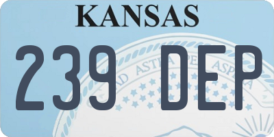 KS license plate 239DEP