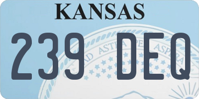 KS license plate 239DEQ