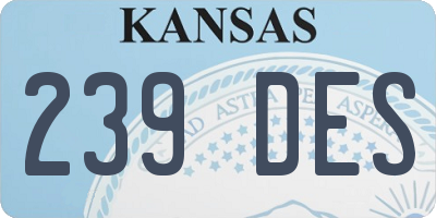 KS license plate 239DES