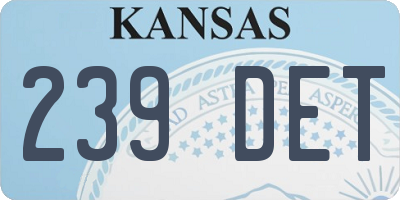 KS license plate 239DET