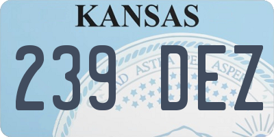 KS license plate 239DEZ