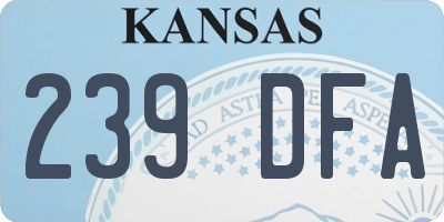 KS license plate 239DFA