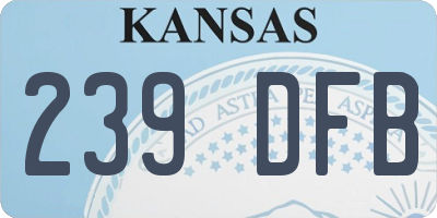 KS license plate 239DFB
