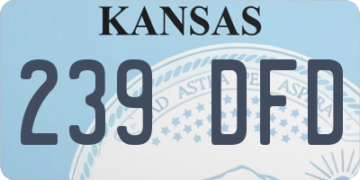 KS license plate 239DFD