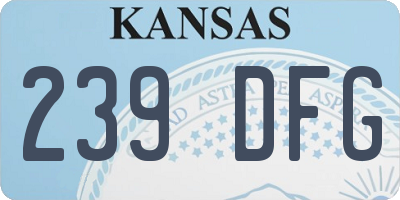 KS license plate 239DFG