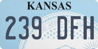 KS license plate 239DFH