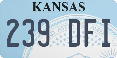 KS license plate 239DFI