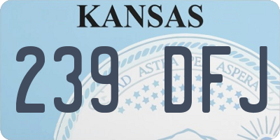 KS license plate 239DFJ