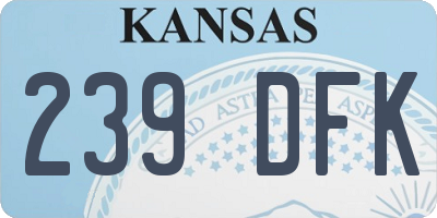KS license plate 239DFK