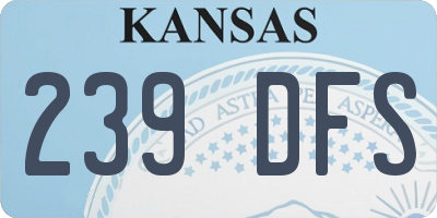KS license plate 239DFS
