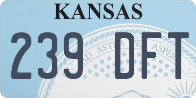KS license plate 239DFT