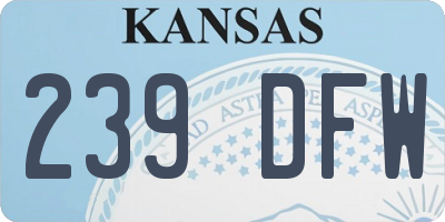 KS license plate 239DFW