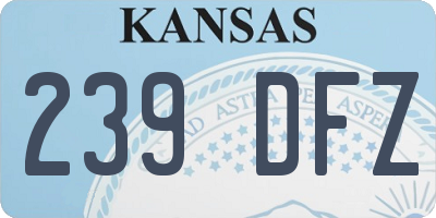 KS license plate 239DFZ