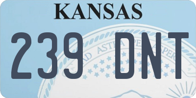 KS license plate 239DNT