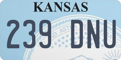 KS license plate 239DNU