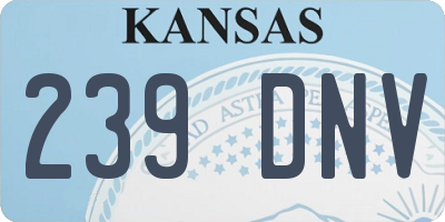 KS license plate 239DNV