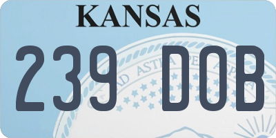 KS license plate 239DOB