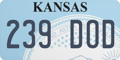 KS license plate 239DOD
