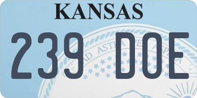KS license plate 239DOE