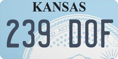KS license plate 239DOF