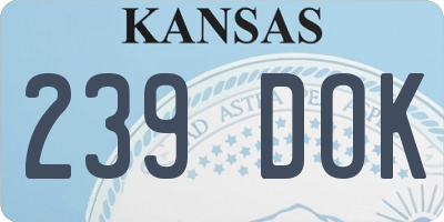 KS license plate 239DOK