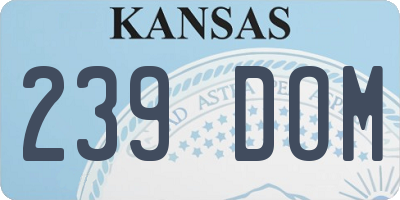 KS license plate 239DOM