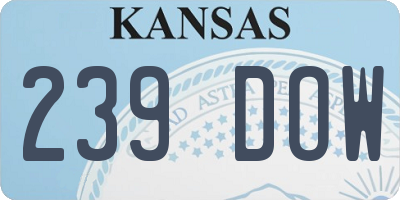 KS license plate 239DOW