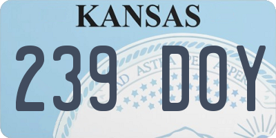 KS license plate 239DOY
