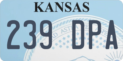 KS license plate 239DPA