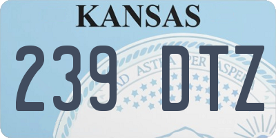KS license plate 239DTZ