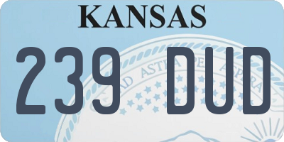 KS license plate 239DUD