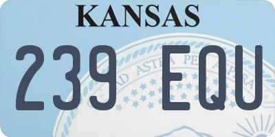 KS license plate 239EQU
