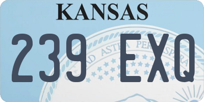 KS license plate 239EXQ