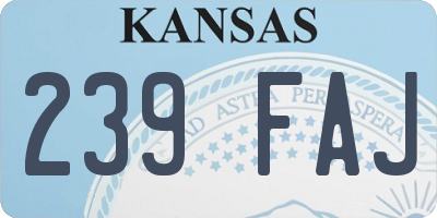 KS license plate 239FAJ