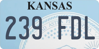 KS license plate 239FDL