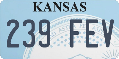 KS license plate 239FEV