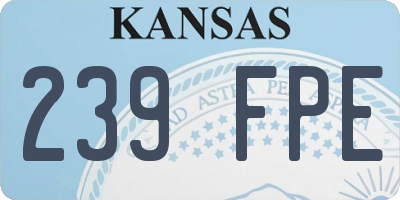 KS license plate 239FPE