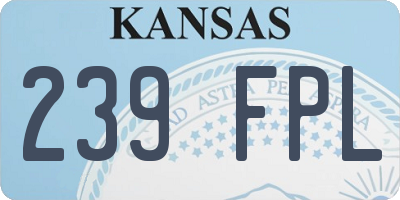 KS license plate 239FPL