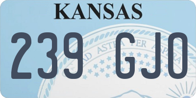 KS license plate 239GJO