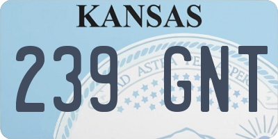 KS license plate 239GNT