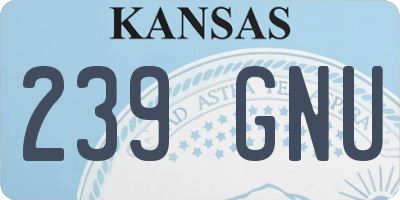 KS license plate 239GNU